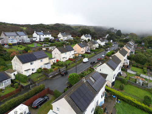Solar panels on roof