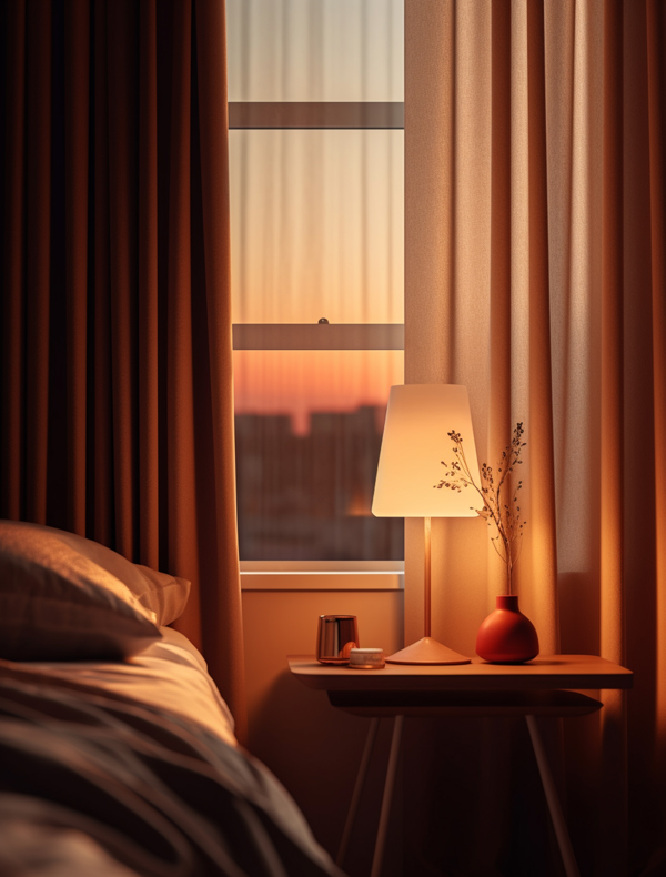 Room With Curtains Sunset